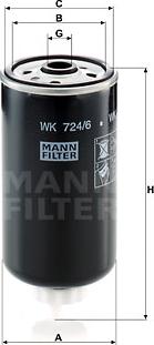 Mann-Filter WK 724/6 - Топливный фильтр parts5.com