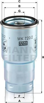 Mann-Filter WK 720/2 x - Топливный фильтр parts5.com