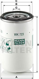 Mann-Filter WK 723 - Топливный фильтр parts5.com