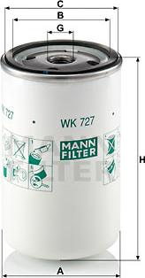 Mann-Filter WK 727 - Топливный фильтр parts5.com