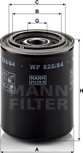 Mann-Filter WP 928/84 - Масляный фильтр parts5.com