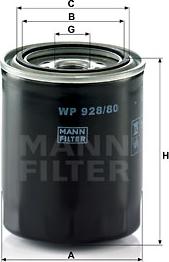 Mann-Filter WP 928/80 - Масляный фильтр parts5.com