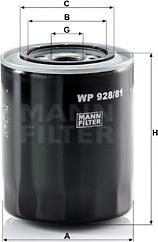 Mann-Filter WP 928/81 - Масляный фильтр parts5.com