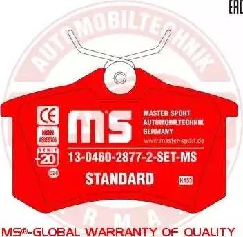 MASTER-SPORT GERMANY 13046028772-SET-MS - Тормозные колодки, дисковые, комплект parts5.com