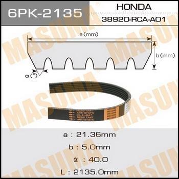 MASUMA 6PK2135 - Поликлиновой ремень parts5.com