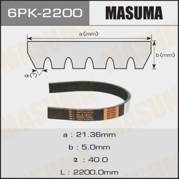 MASUMA 6PK-2200 - Поликлиновой ремень parts5.com