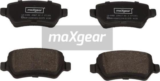 Maxgear 19-0450 - Тормозные колодки, дисковые, комплект parts5.com