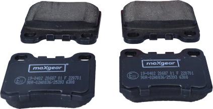 Maxgear 19-0402 - Тормозные колодки, дисковые, комплект parts5.com