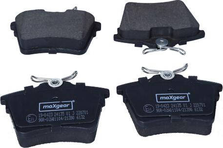 Maxgear 19-0423 - Тормозные колодки, дисковые, комплект parts5.com