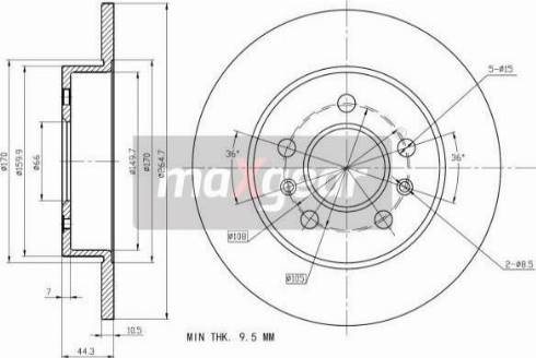 Maxgear 19-1184 - Тормозной диск parts5.com