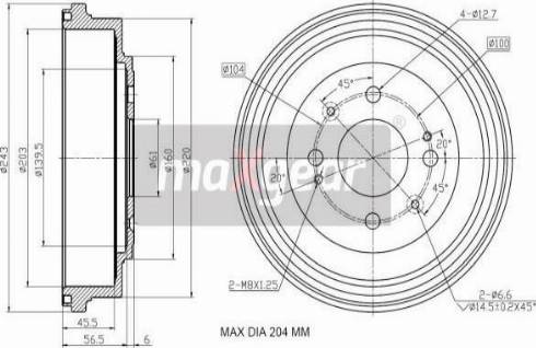 Maxgear 19-3192 - Тормозной барабан parts5.com