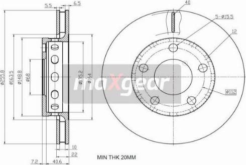 Maxgear 19-2450 - Тормозной диск parts5.com