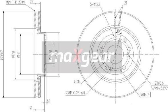Maxgear 19-2301 - Тормозной диск parts5.com