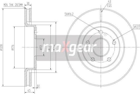 Maxgear 19-2323 - Тормозной диск parts5.com