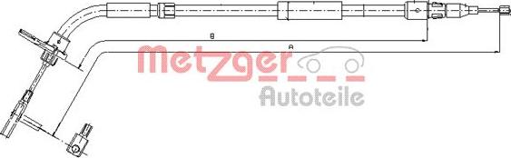 Metzger 10.9334 - Cable de accionamiento, freno de estacionamiento parts5.com