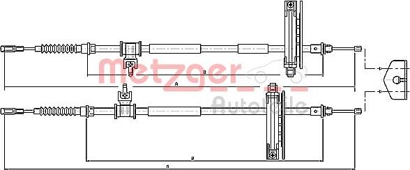 Metzger 10.5362 - Тросик, cтояночный тормоз parts5.com
