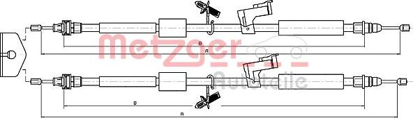 Metzger 10.5370 - Тросик, cтояночный тормоз parts5.com