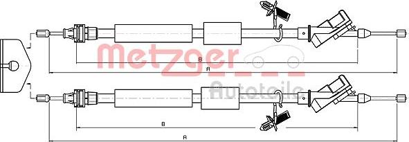 Metzger 10.5371 - Тросик, cтояночный тормоз parts5.com