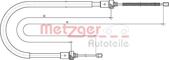 Metzger 10.6892 - Тросик, cтояночный тормоз parts5.com
