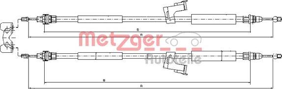 Metzger 10.8225 - Тросик, cтояночный тормоз parts5.com