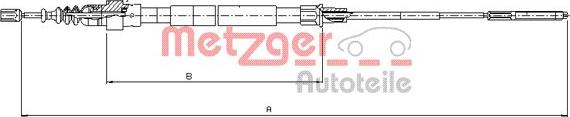 Metzger 10.7492 - Тросик, cтояночный тормоз parts5.com