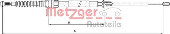 Metzger 10.7518 - Тросик, cтояночный тормоз parts5.com