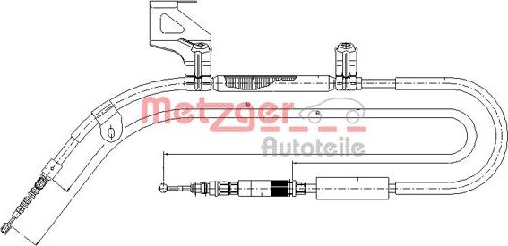 Metzger 10.7586 - Тросик, cтояночный тормоз parts5.com