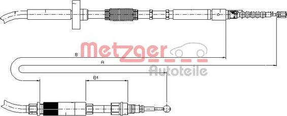 Metzger 10.7531 - Тросик, cтояночный тормоз parts5.com