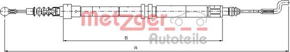 Metzger 10.7393 - Тросик, cтояночный тормоз parts5.com