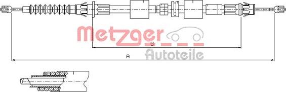 Metzger 11.5508 - Тросик, cтояночный тормоз parts5.com