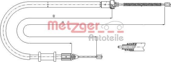 Metzger 11.6676 - Тросик, cтояночный тормоз parts5.com