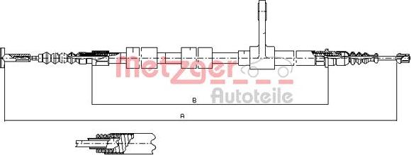 Metzger 251.31 - Тросик, cтояночный тормоз parts5.com