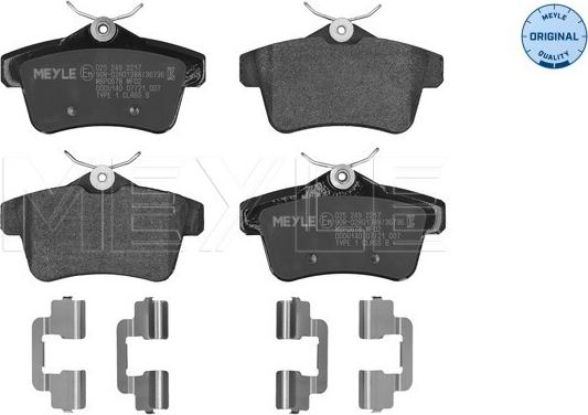 Meyle 025 249 2217 - Тормозные колодки, дисковые, комплект parts5.com