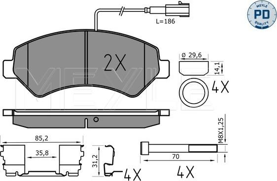 Meyle 025 244 6619-2/PD - Тормозные колодки, дисковые, комплект parts5.com