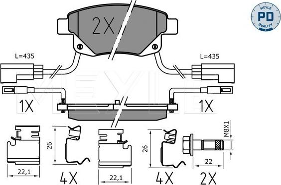 Meyle 025 244 8617/PD - Тормозные колодки, дисковые, комплект parts5.com