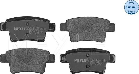 Meyle 025 245 4016 - Тормозные колодки, дисковые, комплект parts5.com