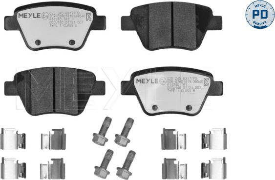 Meyle 025 245 6317/PD - Тормозные колодки, дисковые, комплект parts5.com