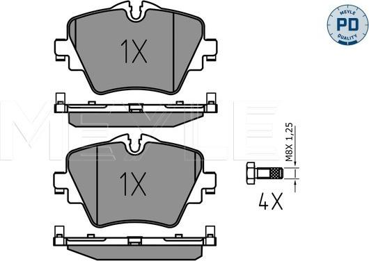 Meyle 025 256 1718/PD - Тормозные колодки, дисковые, комплект parts5.com