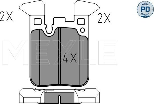 Meyle 025 250 2916/PD - Тормозные колодки, дисковые, комплект parts5.com