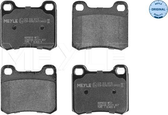 Meyle 025 206 8715 - Тормозные колодки, дисковые, комплект parts5.com