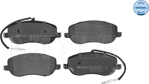 Meyle 025 202 6119/W - Тормозные колодки, дисковые, комплект parts5.com