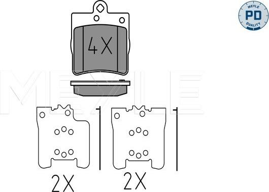 Meyle 025 219 1915/PD - Тормозные колодки, дисковые, комплект parts5.com