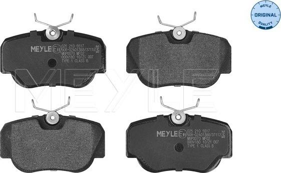 Meyle 025 210 5517 - Тормозные колодки, дисковые, комплект parts5.com