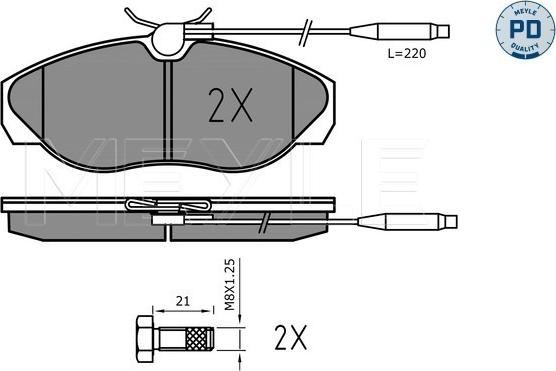 Meyle 025 217 9719/PD - Тормозные колодки, дисковые, комплект parts5.com