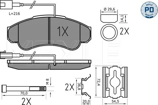 Meyle 025 239 1919/PD - Тормозные колодки, дисковые, комплект parts5.com