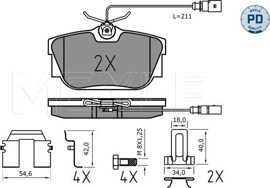 Meyle 025 234 4616/PD - Brake Pad Set, disc brake parts5.com