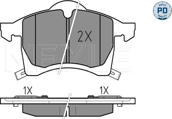 Meyle 025 230 5719/PD - Тормозные колодки, дисковые, комплект parts5.com