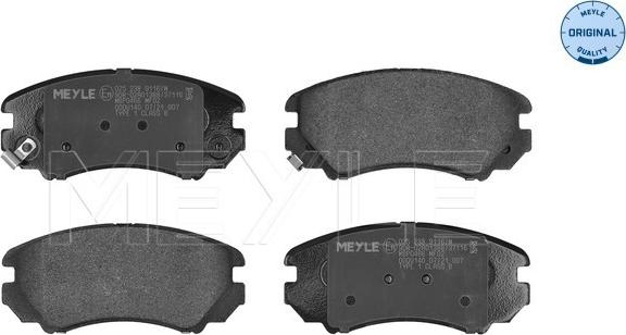 Meyle 025 238 9116/W - Тормозные колодки, дисковые, комплект parts5.com