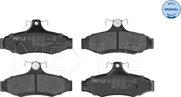 Meyle 025 232 3714 - Тормозные колодки, дисковые, комплект parts5.com