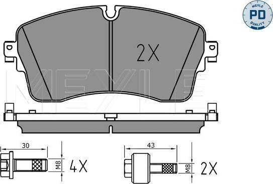 Meyle 025 224 8517/PD - Тормозные колодки, дисковые, комплект parts5.com